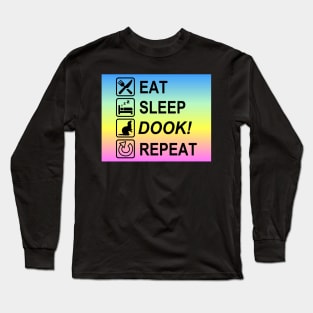 Eat Sleep Dook! Repeat Rainbow Ferret Long Sleeve T-Shirt